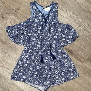 Miss Me Floral Blue Romper